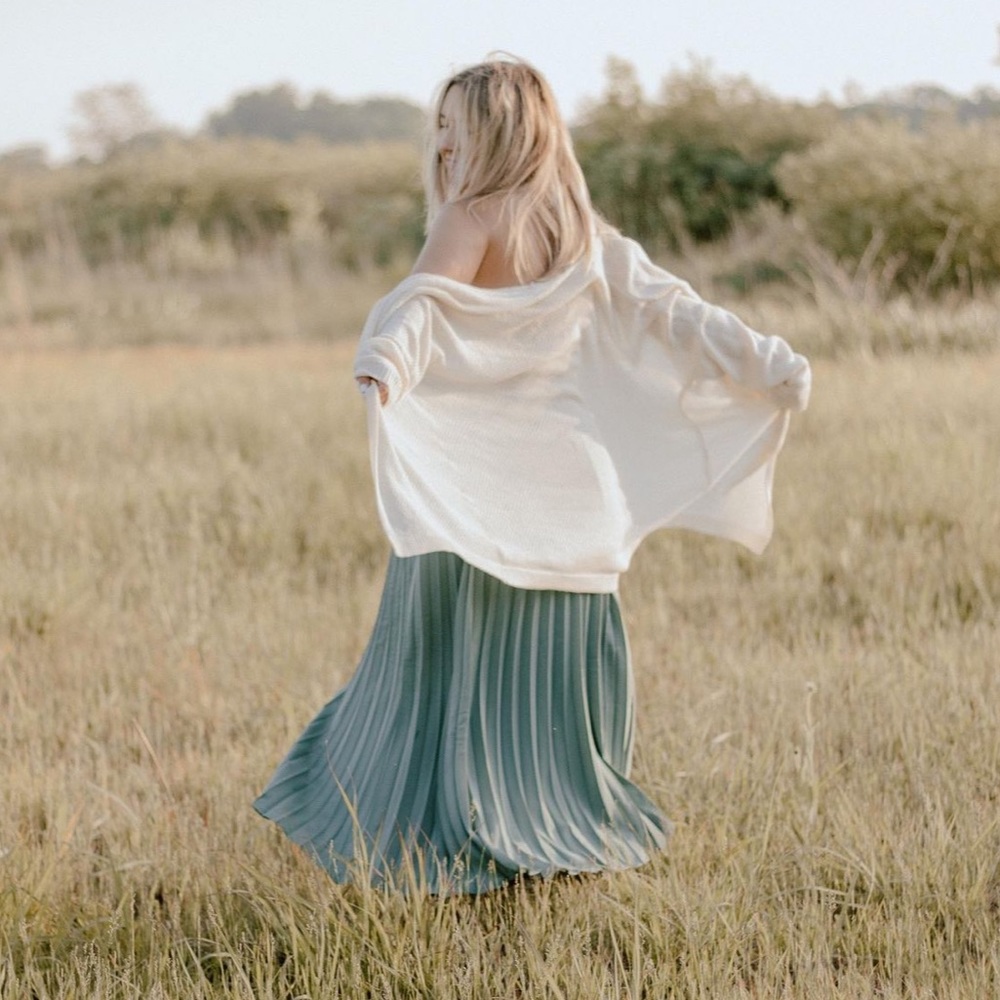 Pleated maxi skirt